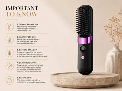 Kynova™ Cordless Hair Straightening Brush